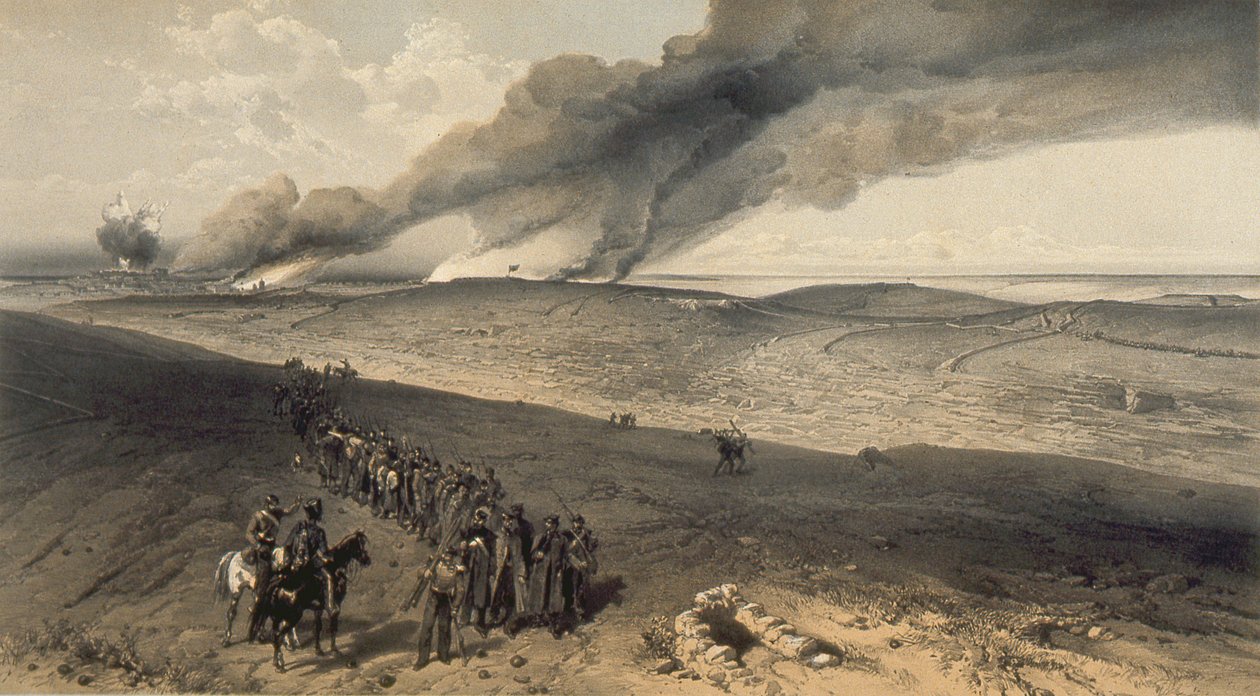 Redan e Advanced Trenches of Right Attack Britânico, 1856 de William Crimea Simpson