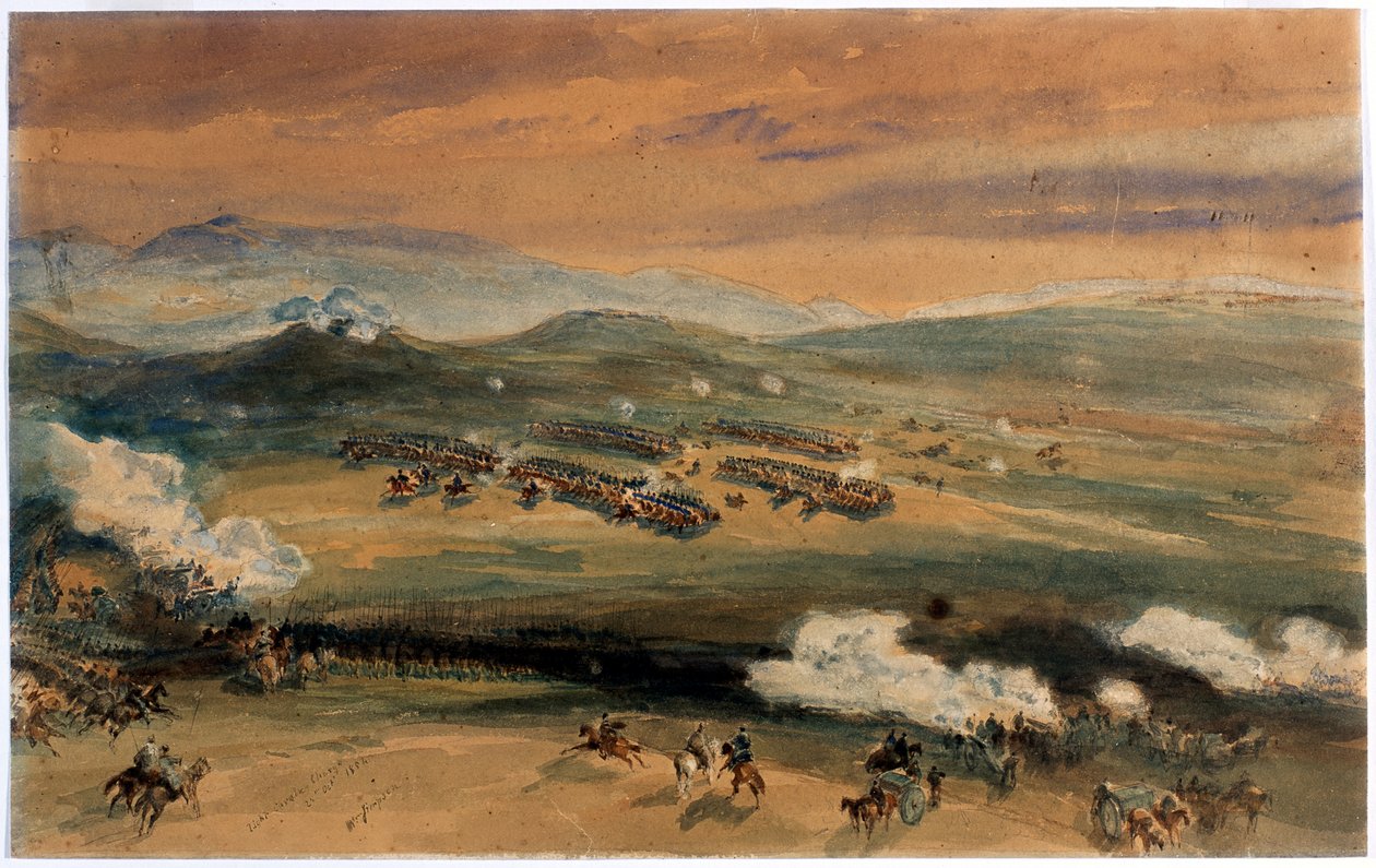 A Carga da Brigada Ligeira na Batalha de Balaclava, 1854 de William Crimea Simpson