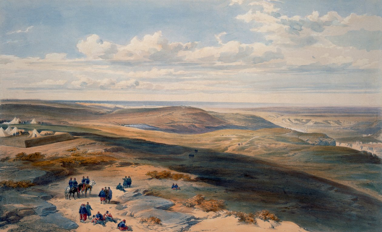 O campo de Inkerman, prato de "O assento da guerra no Oriente", pub. por Paul e Dominic Colnaghi und Co., 1856 de William Crimea Simpson
