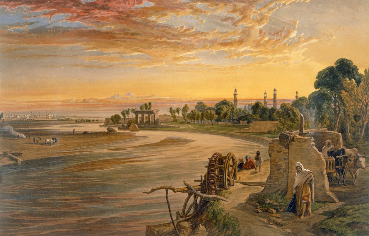 O Rio Ravee, de &39;India Ancient and Modern&39;, 1867 de William Crimea Simpson