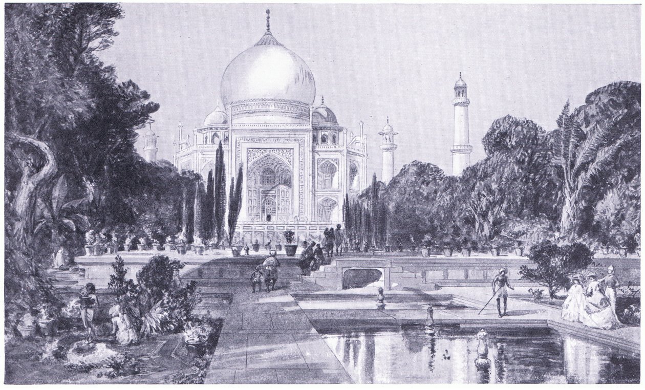 O Taj Mahal em Agra, como apareceu em 1864 de William Crimea Simpson