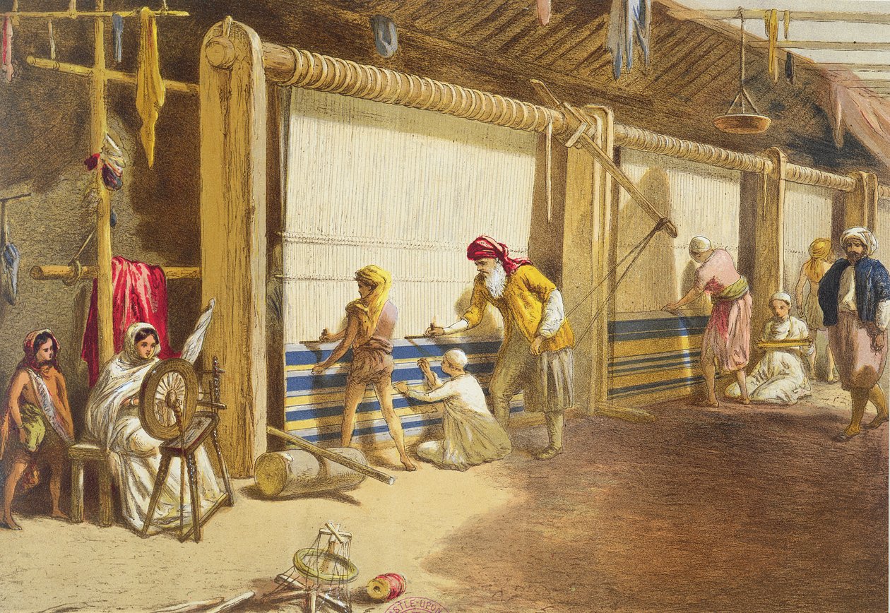 A escola de bandidos da indústria, Jubbulpore, 1863 (chromolitho) de William Crimea Simpson