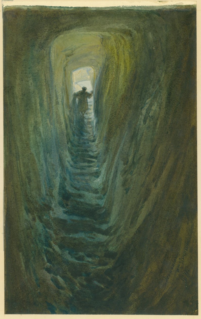 Bem dos Passos, Jerusalém, 1871 (wc e lápis sobre papel) de William Crimea Simpson