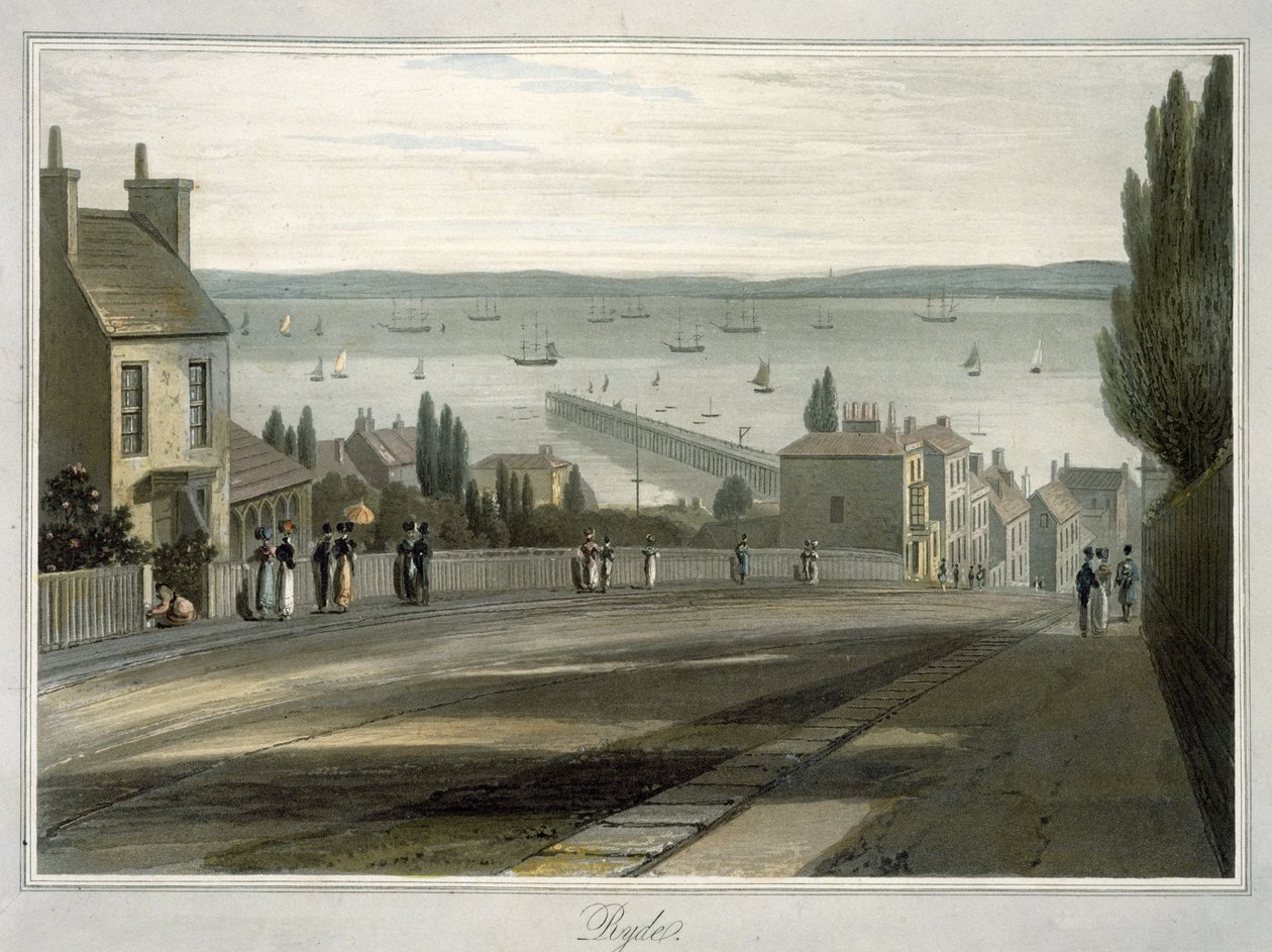 Ryde, de "Uma Viagem pela Grã-Bretanha Realizada entre os Anos 1814 e 1825" (aquatinta) de William Daniell