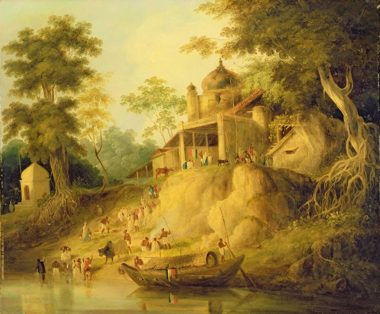 Os bancos do Ganges, c.1820-30 de William Daniell