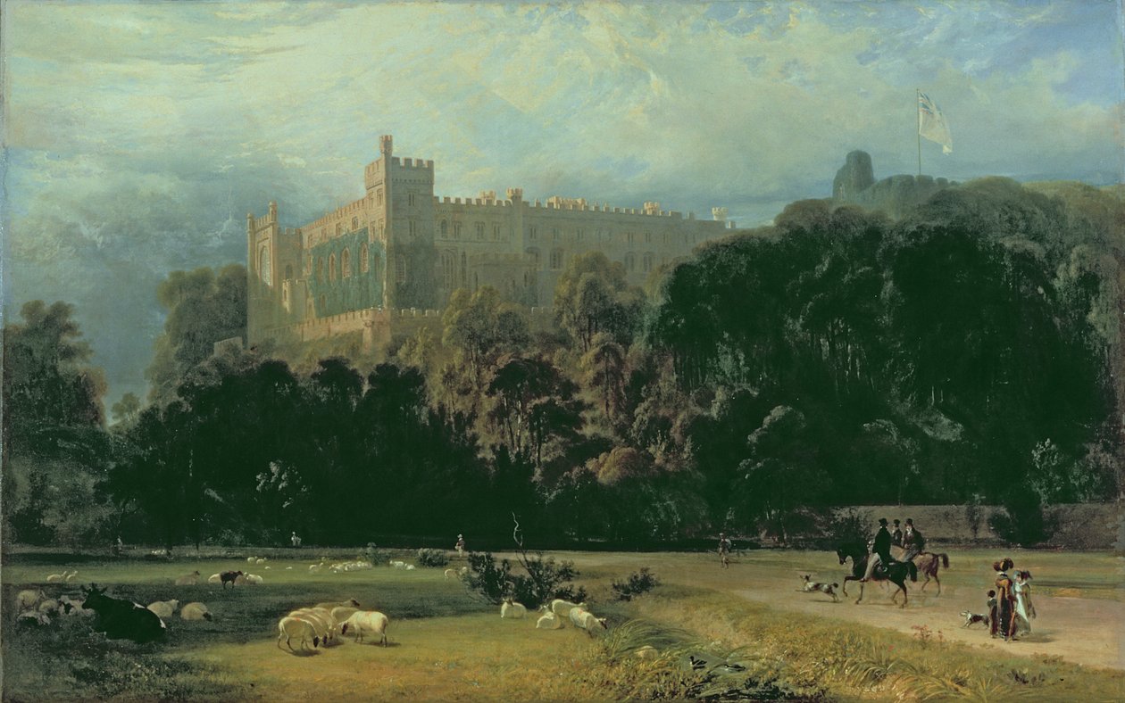 Vista do Castelo de Arundel do sudeste, 1823 de William Daniell