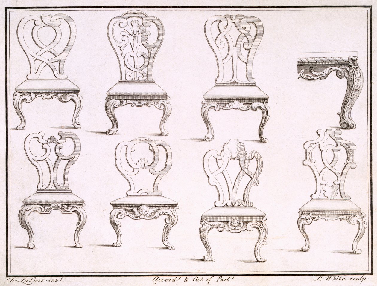 Designs para cadeiras de William De La Cour