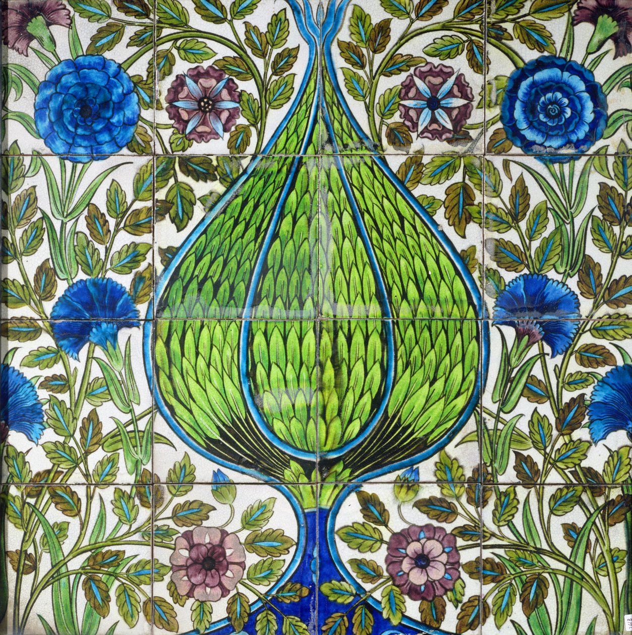 Painel de azulejos de estilo persa (cerâmica) de William de Morgan