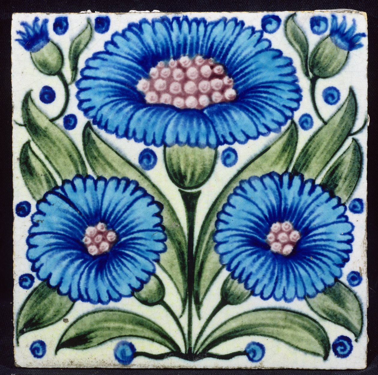 Azulejo com design floral estilo persa (cerâmica) de William de Morgan