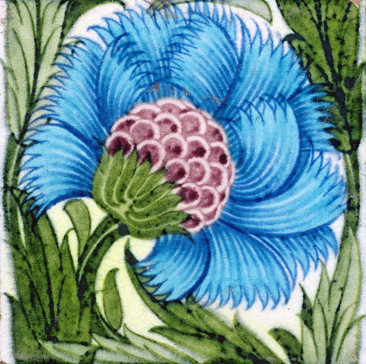 Azulejo com design floral estilo persa (cerâmica) de William de Morgan