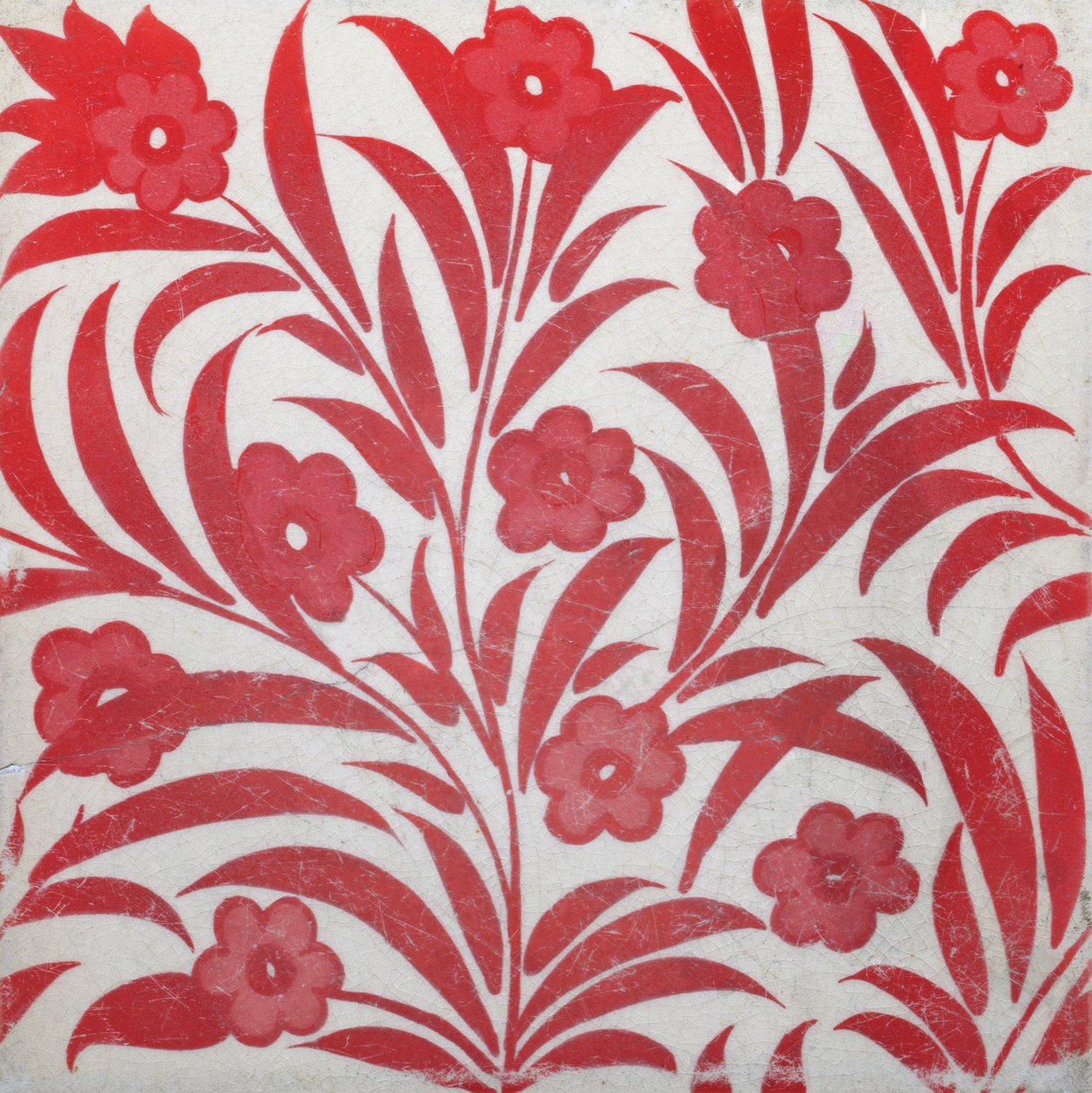 Azulejo com design floral (cerâmica) de William de Morgan