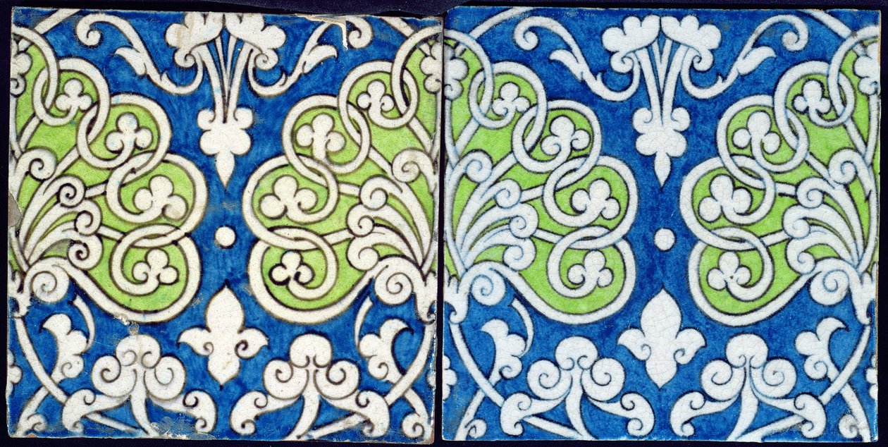 Azulejos com design de estilo persa (cerâmica) de William de Morgan