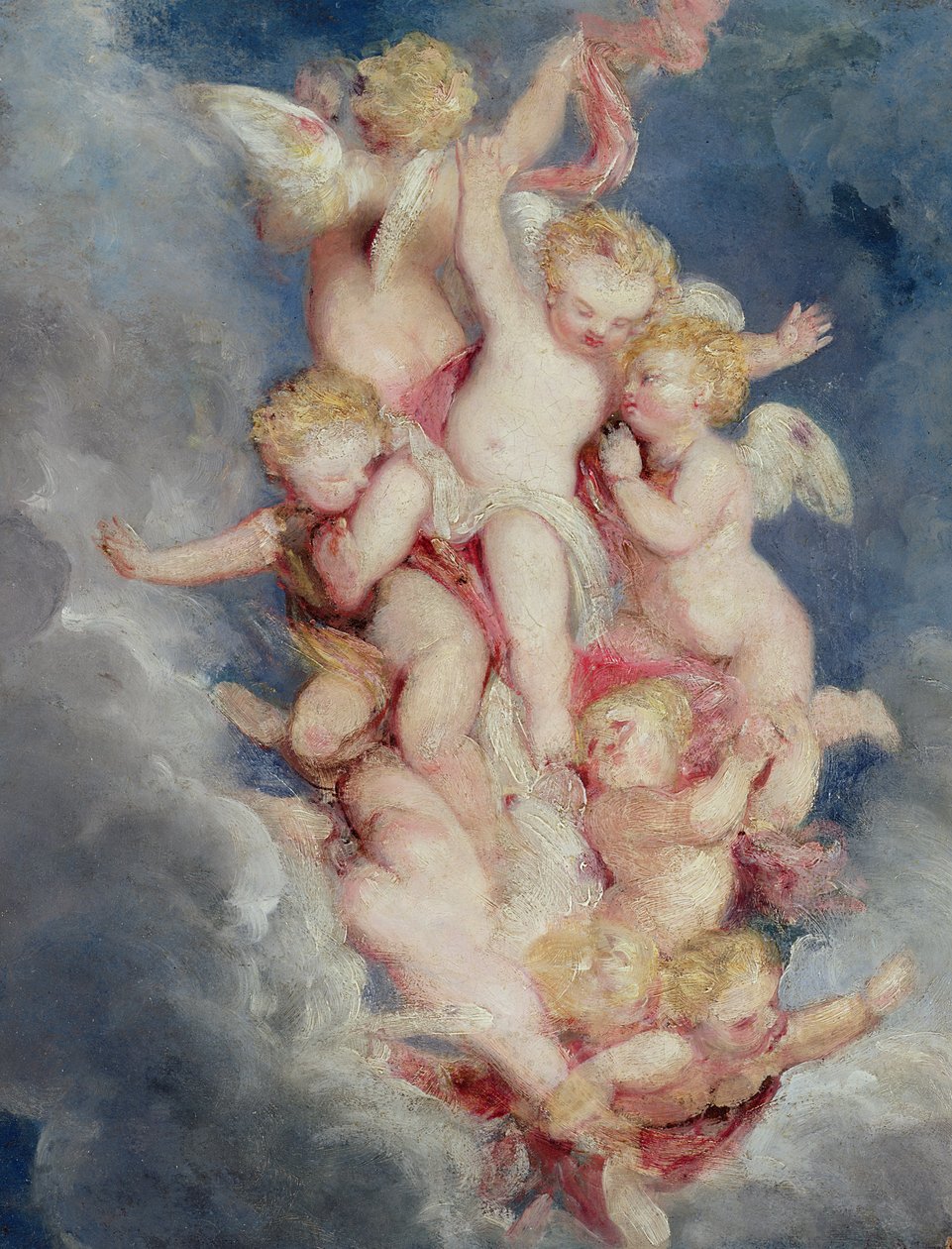 Putti Ascendente (óleo no moinho) de William Derby