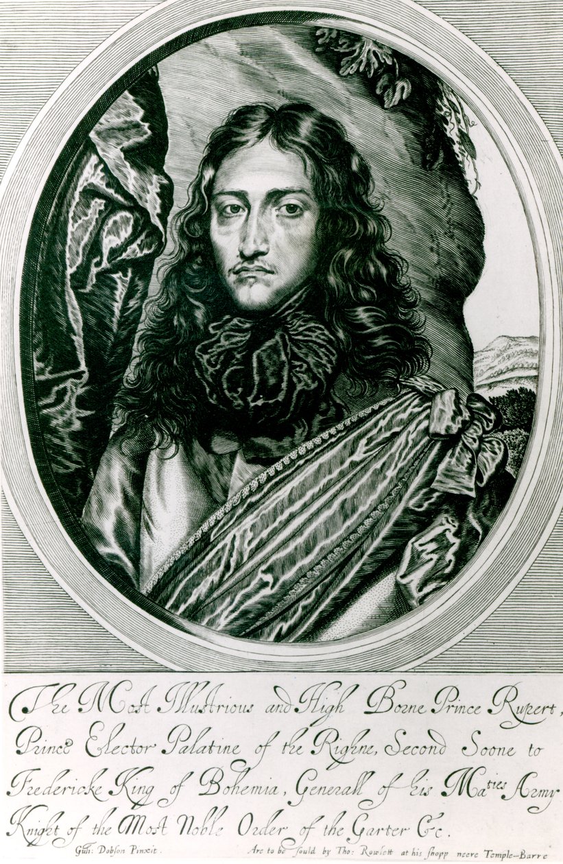 Príncipe Rupert do Reno gravado por William Faithorne de William Dobson
