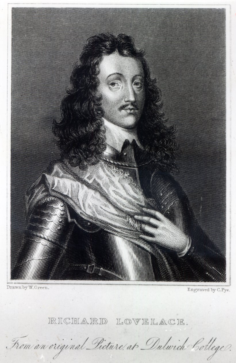 Richard Lovelace, desenhado por W. Green e gravado por Charles Pye de William Dobson