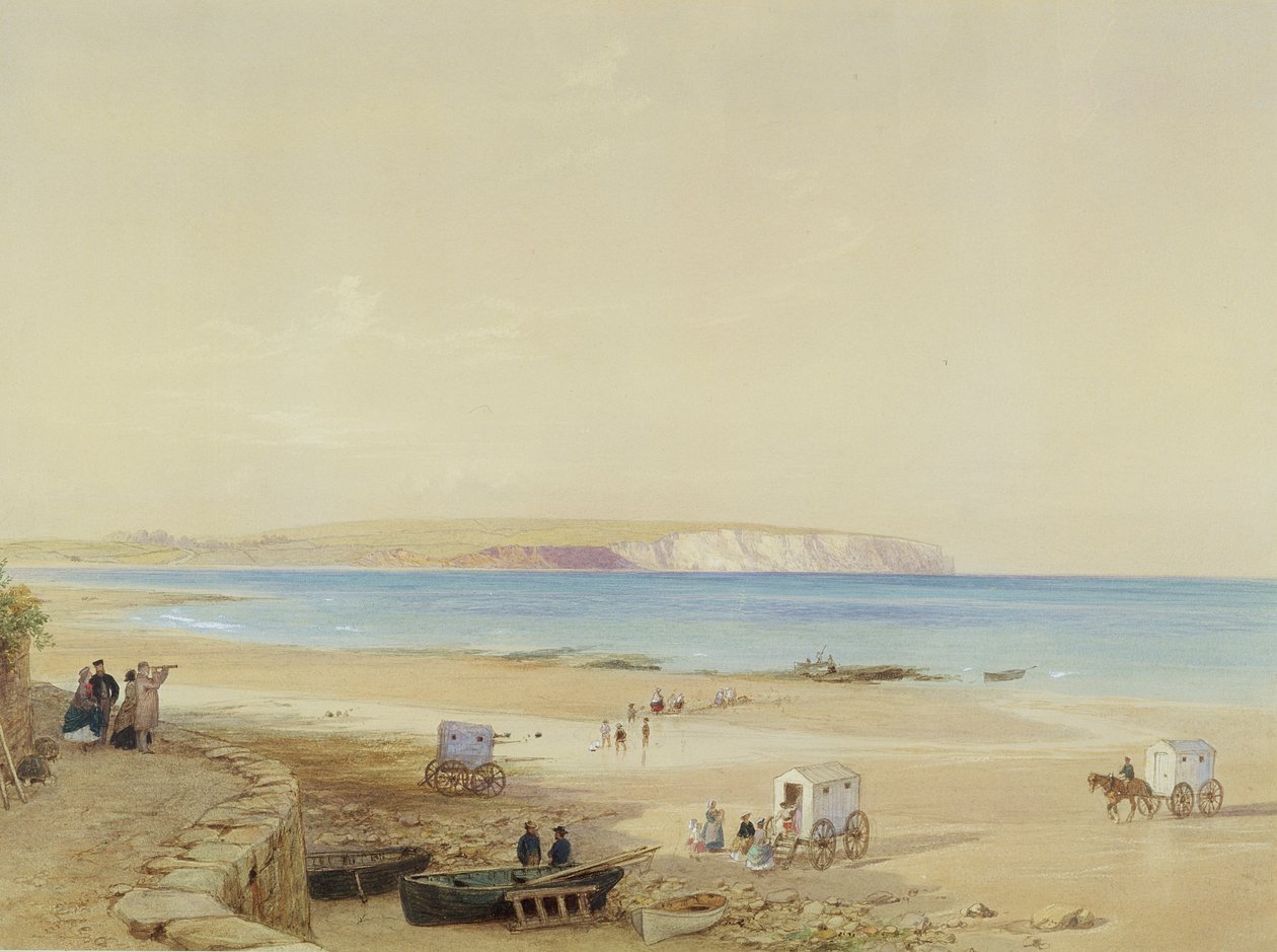 Culver Cliff, Ilha de Wight (wc, caneta e tinta, bodycolour e lápis sobre papel) de William Dyce