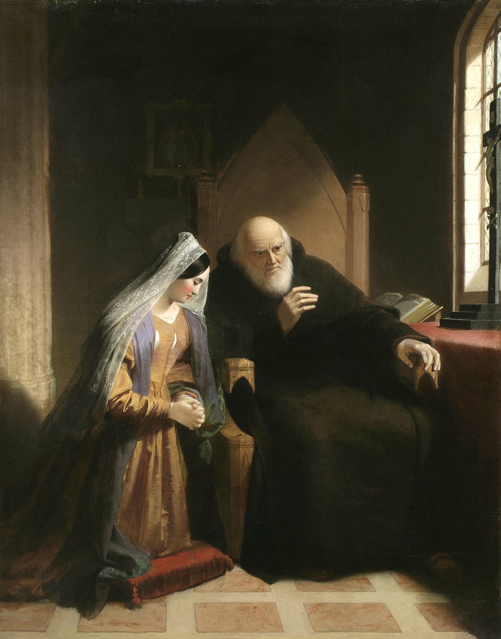 The Confessional, 1847 (óleo sobre linho) de William Edward West