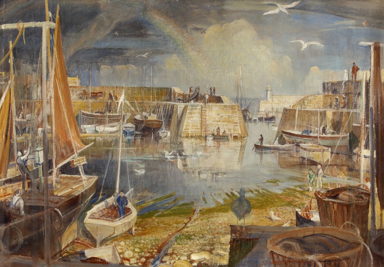 Mevagissey Quay, na Cornualha de William Edward Wigley