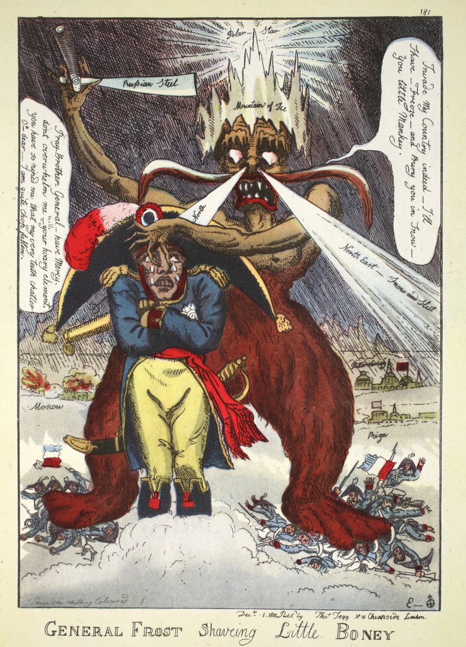 General Frost Depilação Little Boney, pub. Thomas Tegg, 1812 (gravura colorida à mão) de William Elmes