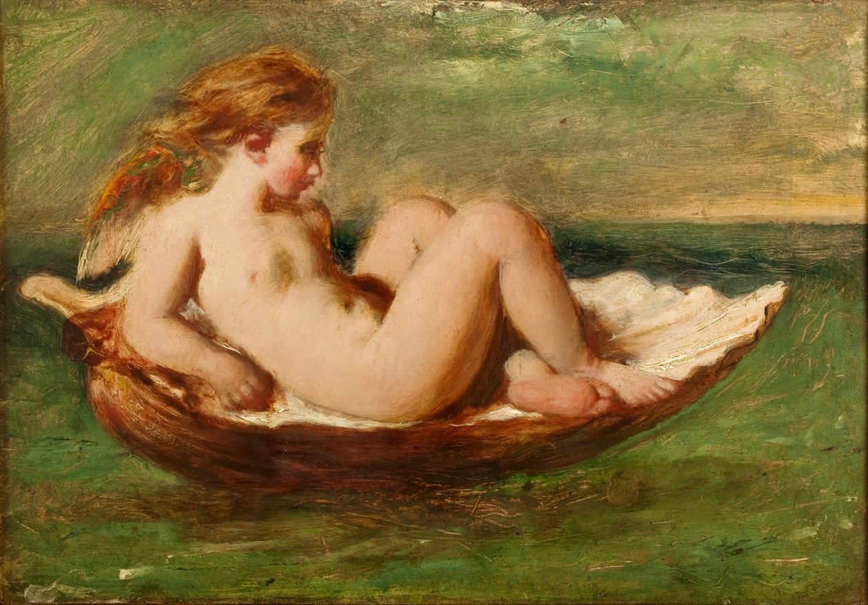 Cupido em uma concha de William Etty