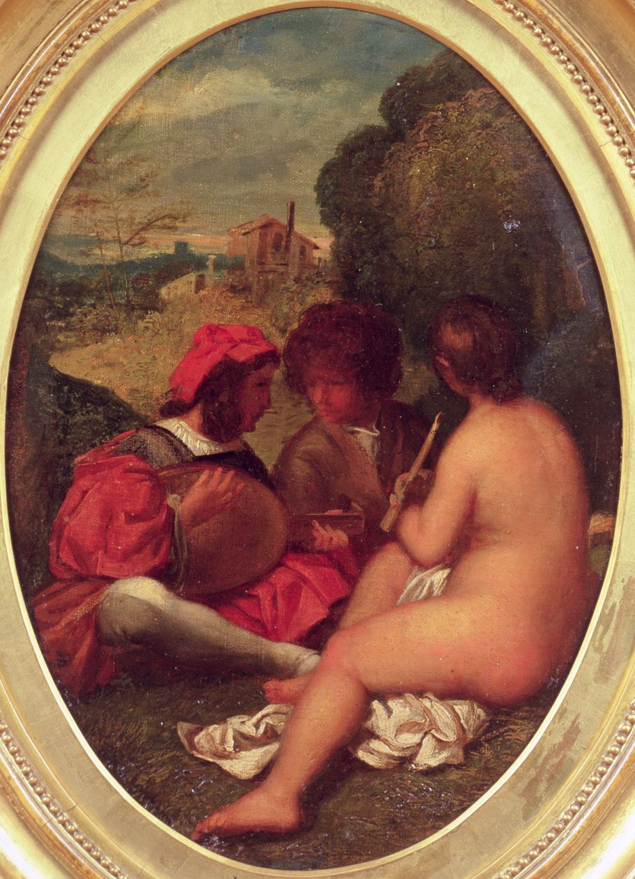 Le Concert Champetre, depois de Ticiano (óleo sobre tela a bordo) de William Etty