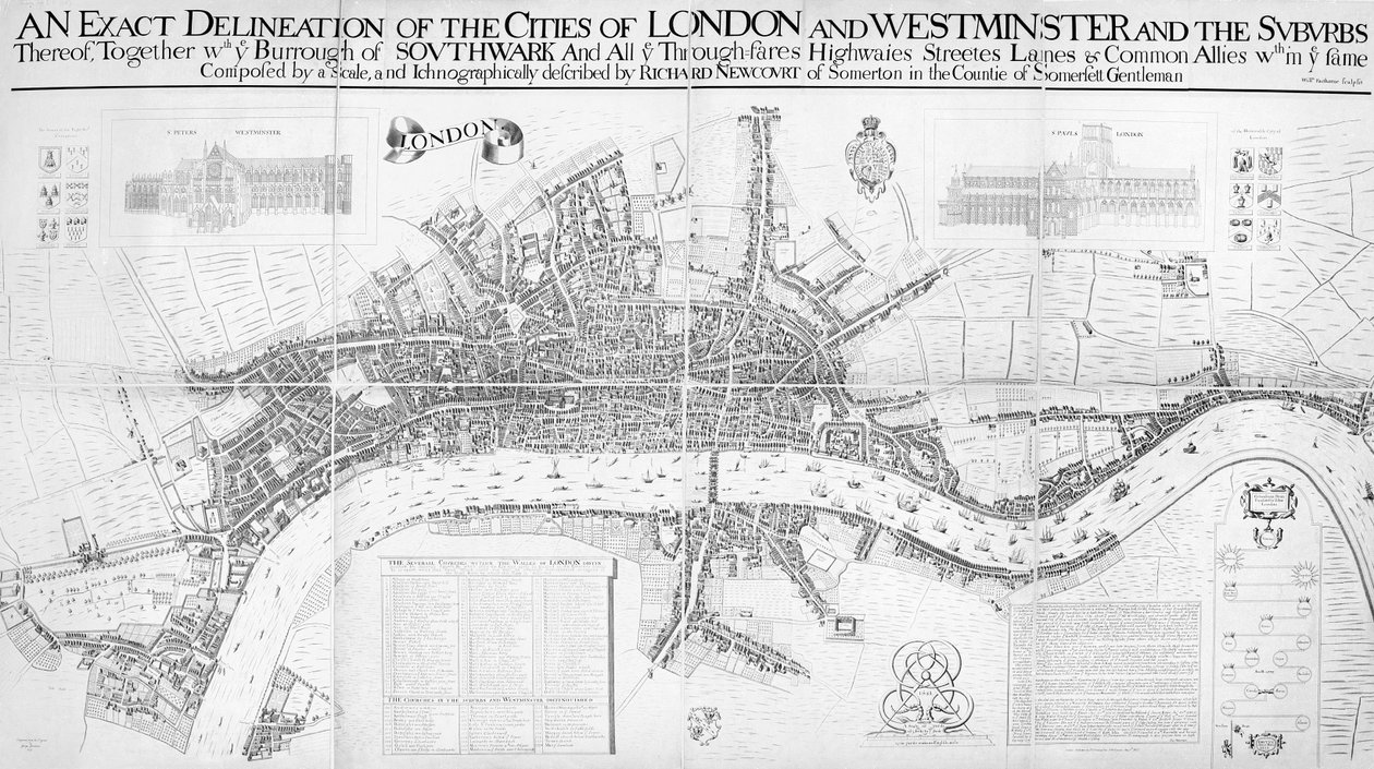 Uma Delimitação Exata das cidades de Londres e Westminster e os subúrbios de William Faithorne