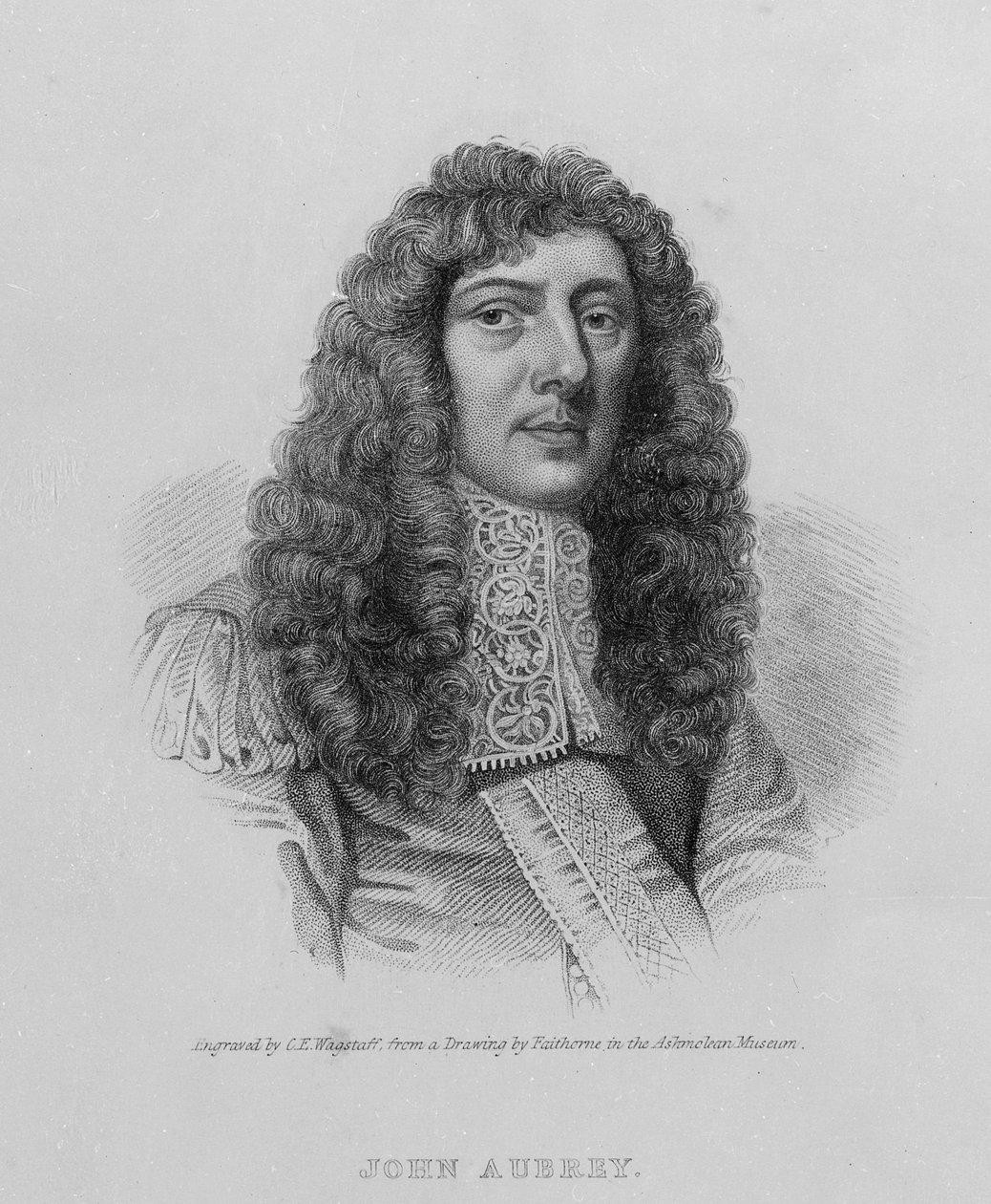 John Aubrey, gravado por Charles Eden Wagstaff de William Faithorne