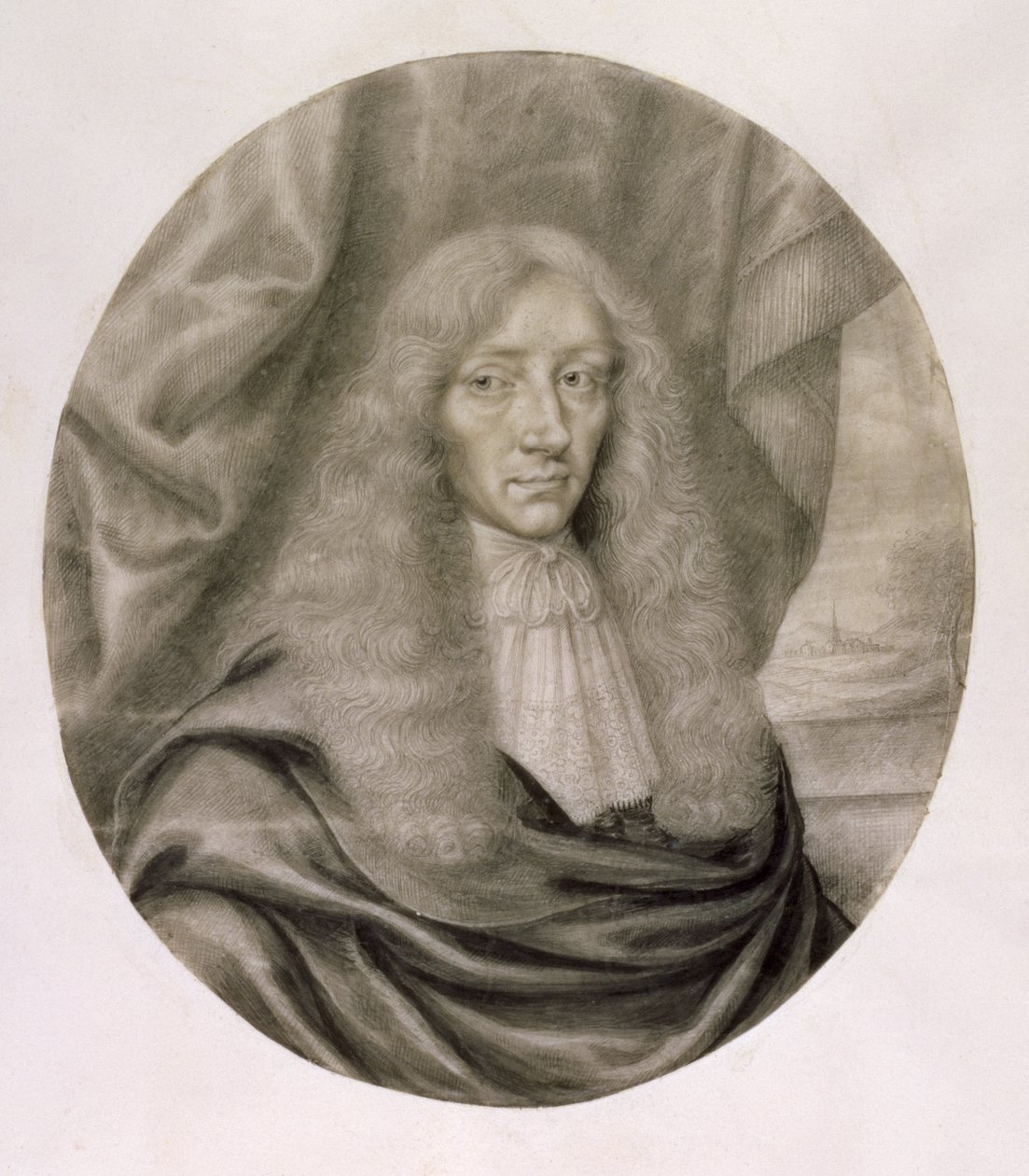 Retrato de Robert Boyle, do século XVII (lápis e tinta sobre papel) de William Faithorne