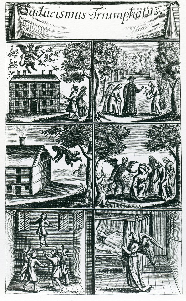 Saducismus Triumphatus, a segunda parte, gravada pelo artista de William Faithorne