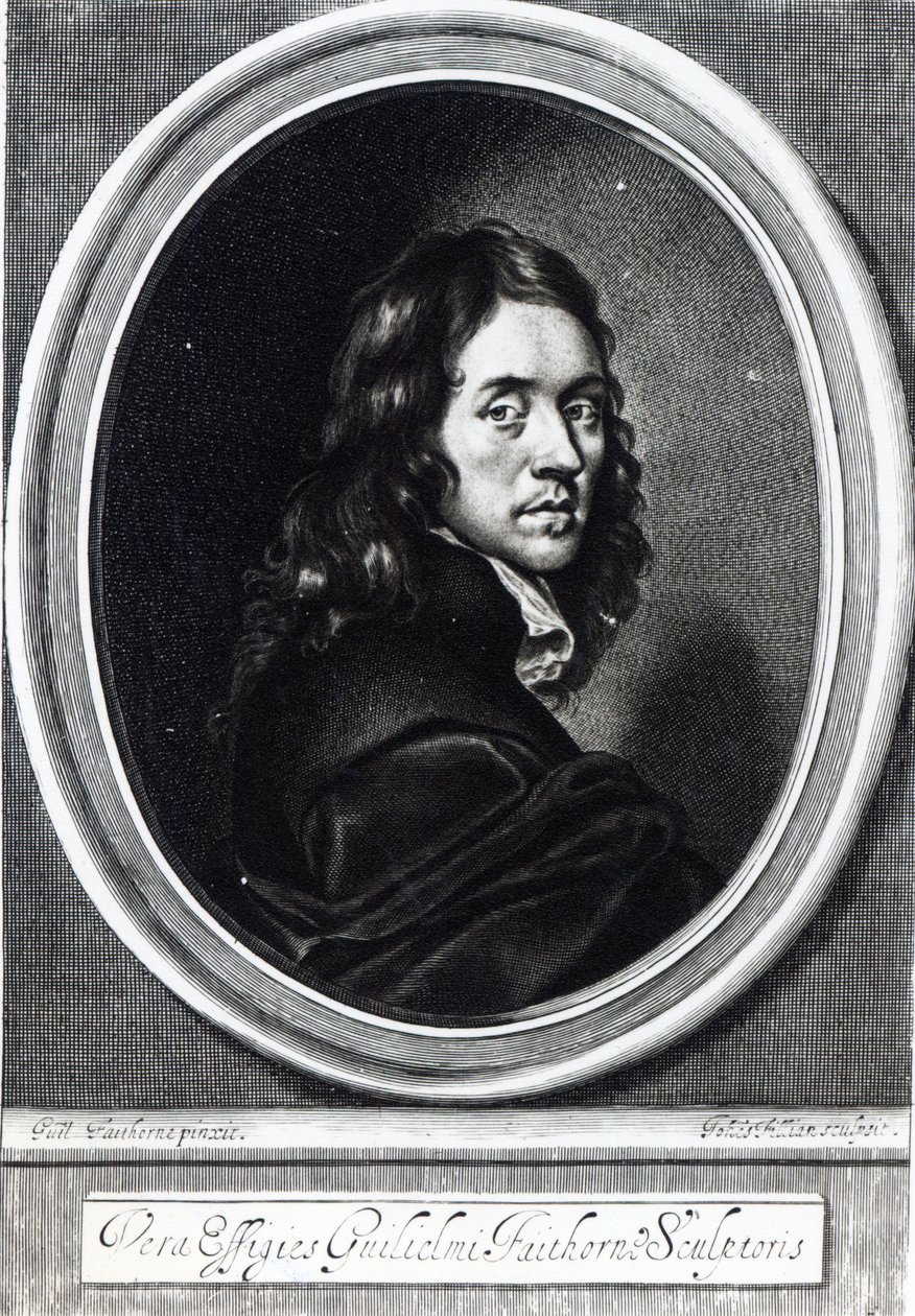 Auto-retrato, gravado por John Fillian (fl.1658-80), c.1658-70 de William Faithorne