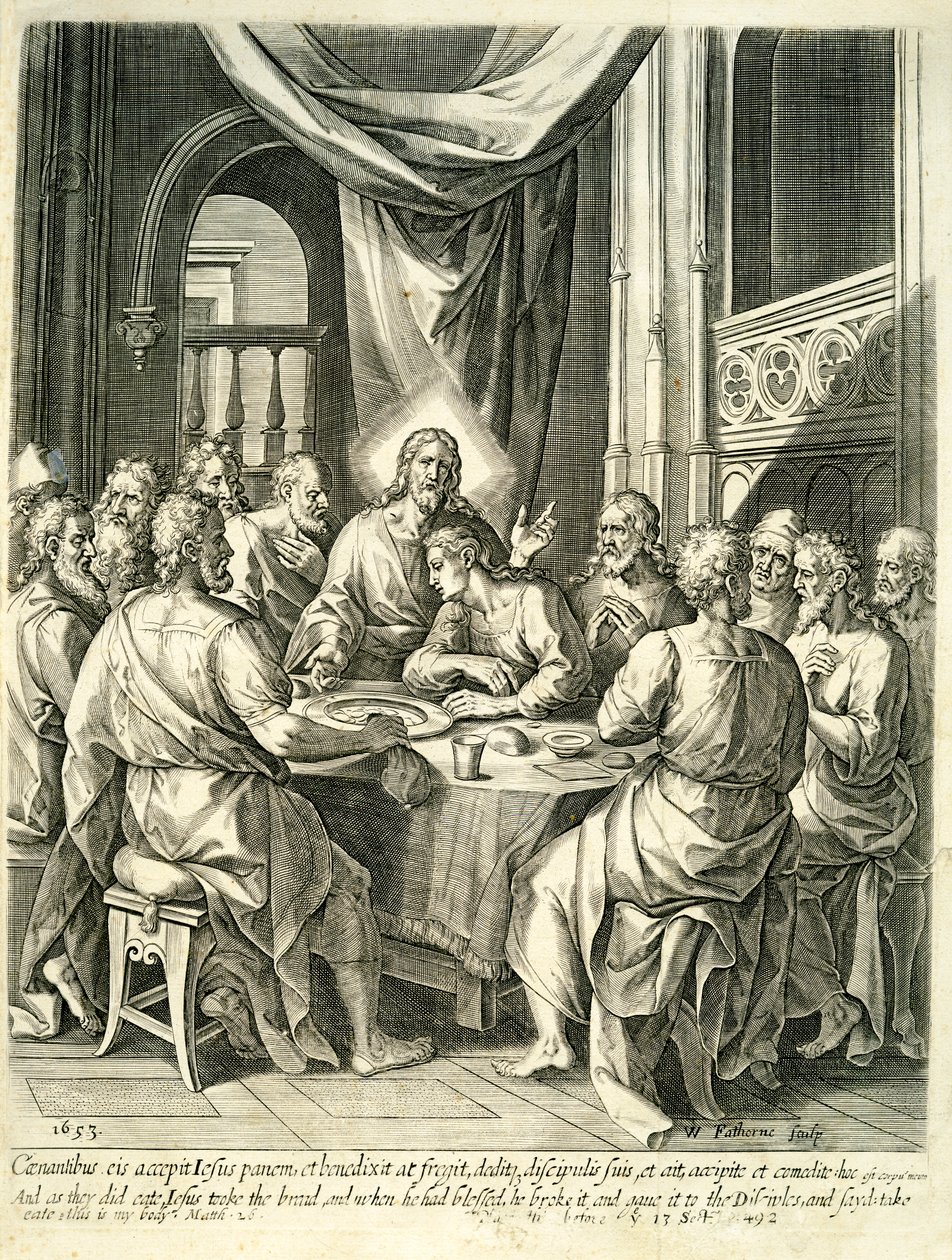 A Última Ceia, 1653 de William Faithorne