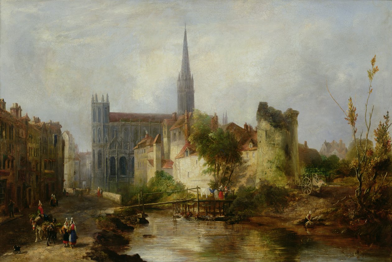 Vista da Igreja de São Pedro, Caen, 1841 de William Fowler