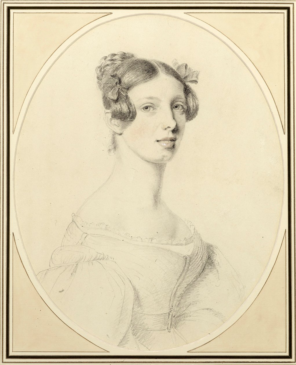 Retrato de uma senhora, c.1830 (wc no papel) de William Foy