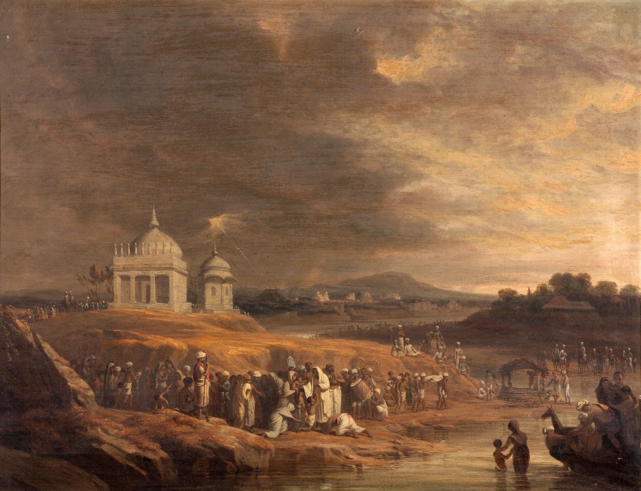 Paisagem indiana com um funeral de William Frederick Witherington