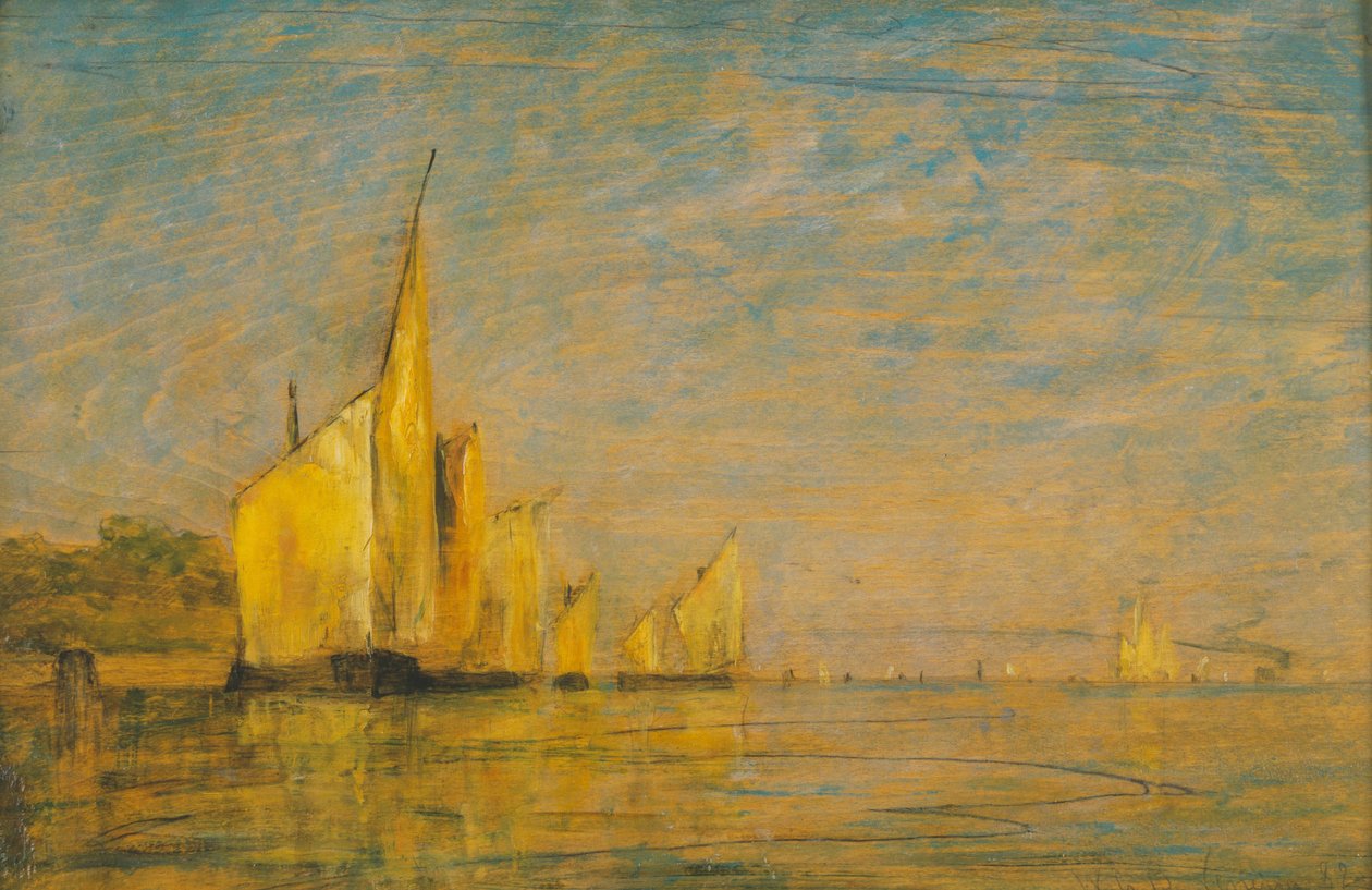 Um grupo de barcos, Veneza de William Gedney Bunce