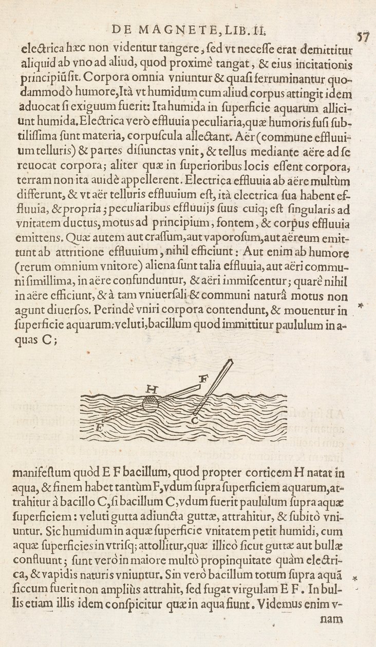 Página 57 de &39;De Magnete&39; por William Gilbert, Londres 1600 (impressão) de William Gilbert