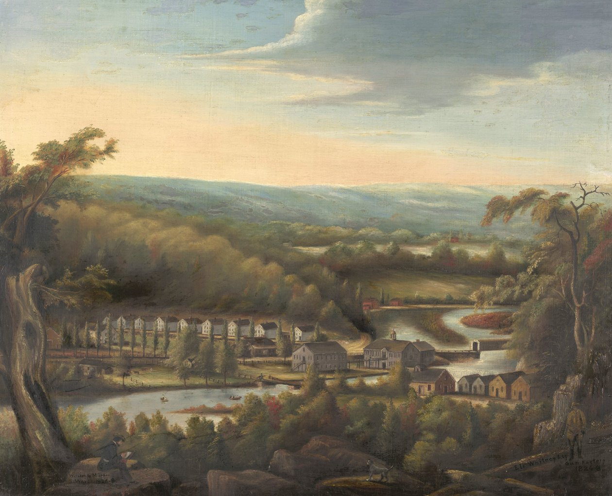 A Fábrica de Armas de Eli Whitney, c.1826-8 de William Giles Munson