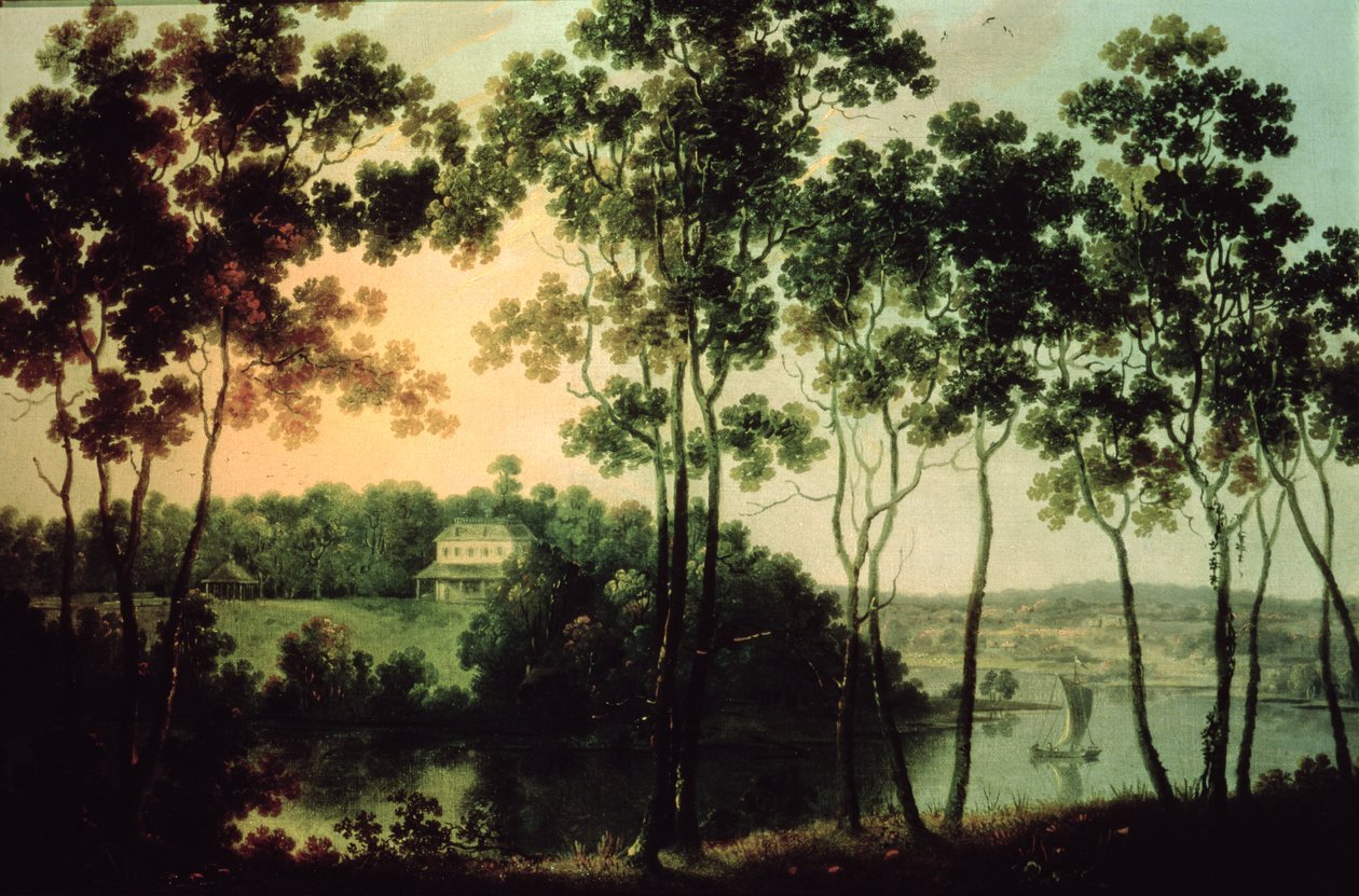 Rio Fairmount e Schuylkill, 1800 de William Groombridge
