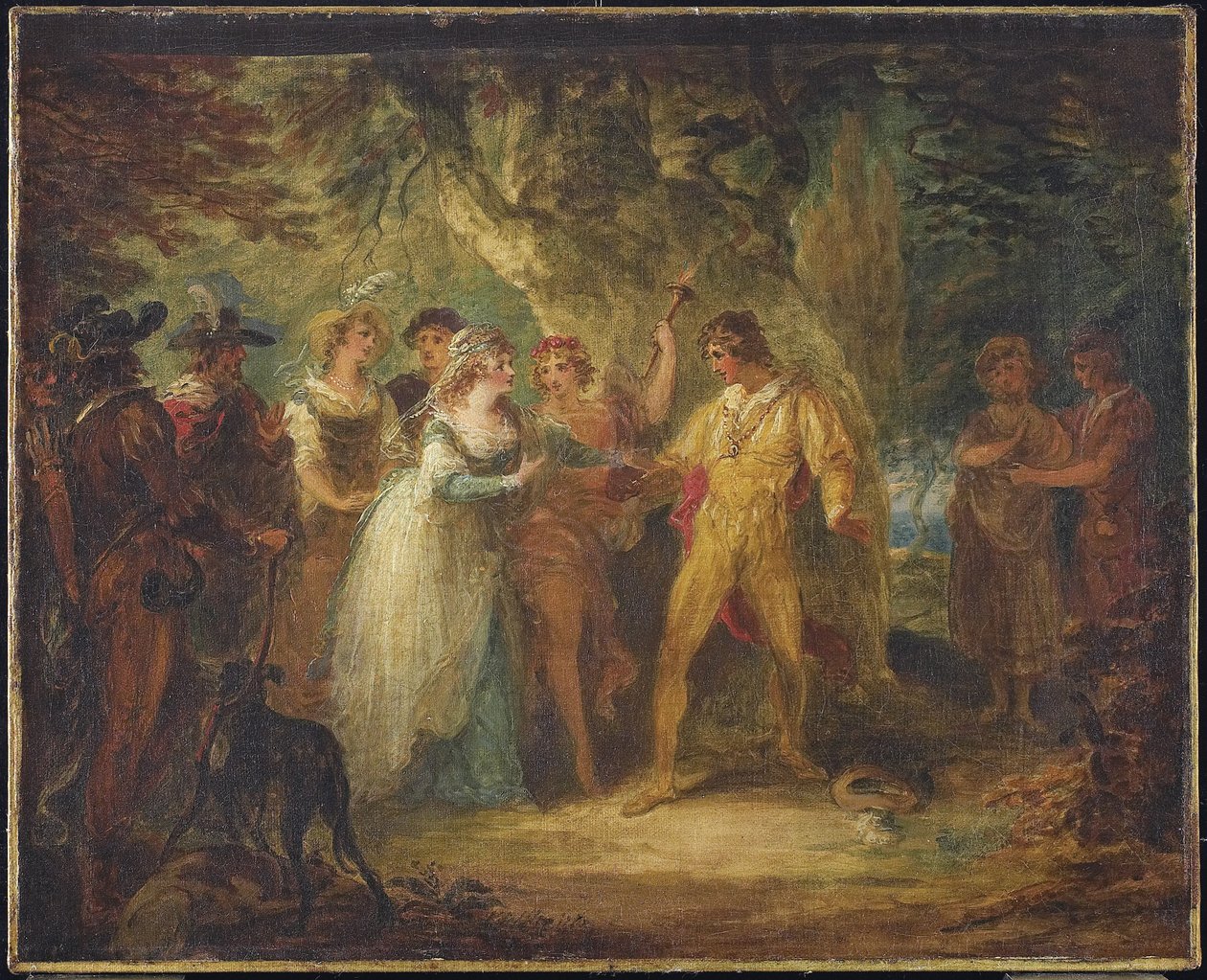 Rosalind e Orlando (ato V, cena IV de Shakespeares como você gosta), c.1790 de William Hamilton