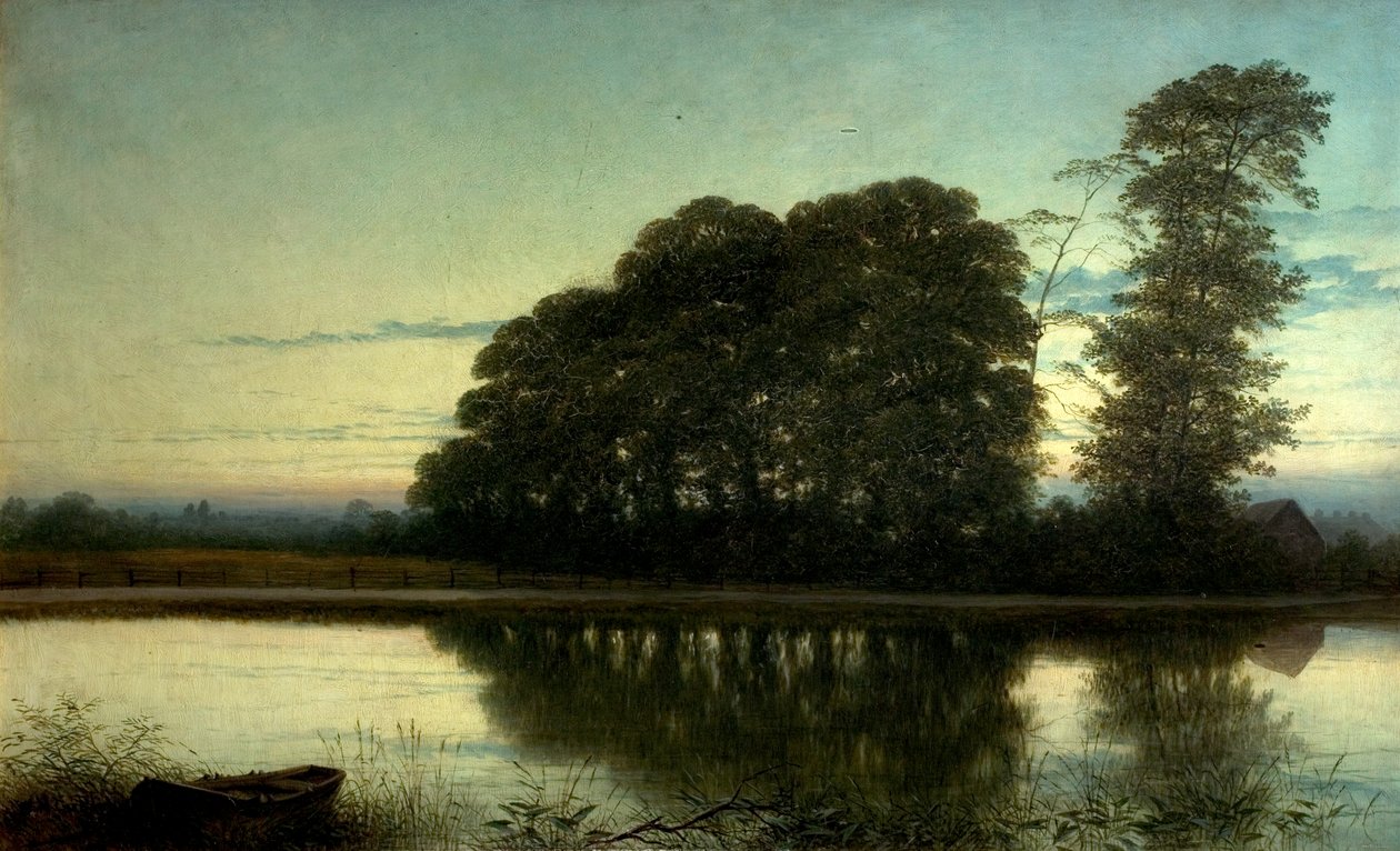 Crepúsculo no Trent, c.1884 de William Harold Cubley