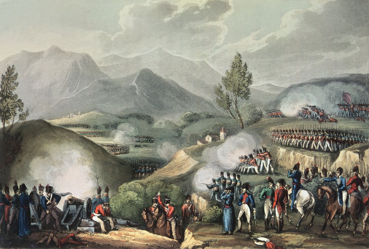 Batalha de Salamonda, 16 de maio de 1809, de "As conquistas marciais da Grã-Bretanha e seus aliados de 1799 a 1815", de James Jenkins, gravada por Thomas Sutherland (gravura em quadrinhos) (gravura) de William Heath