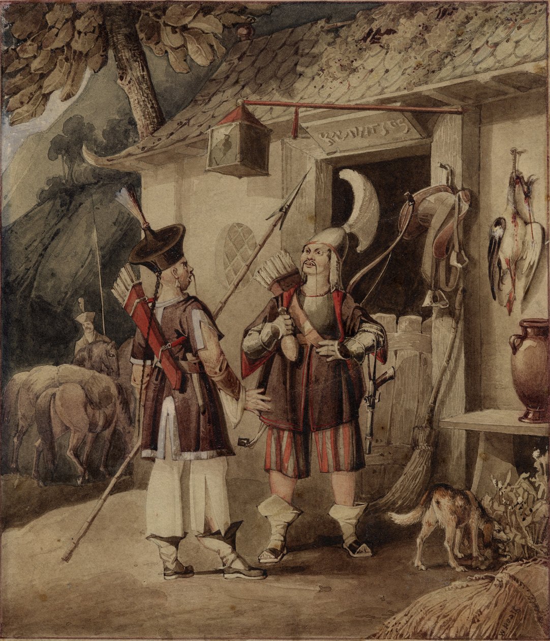 Tártaros chineses em seus trajes de guerra de William Heath