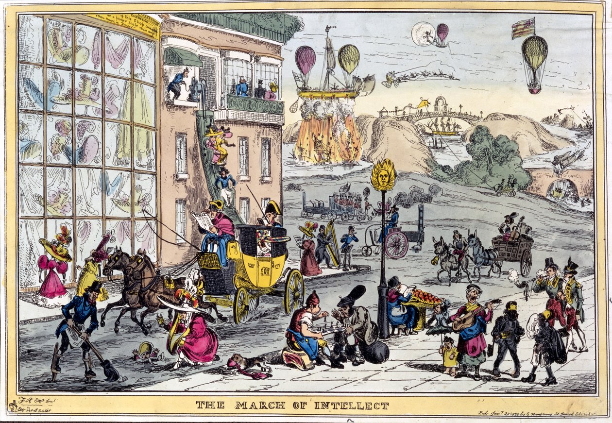 March of Intellect, publicado por Thomas McLean, 1828 (gravura colorida) de William Heath