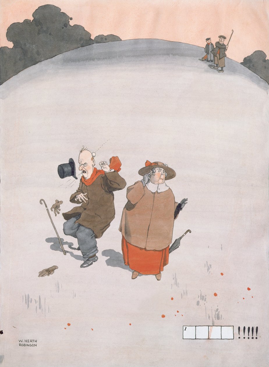 Outra ilustração ilustrada de palavras-cruzadas Across ilustração para a revista Pearsons, natal número 1925 (wc e guache) de William Heath Robinson