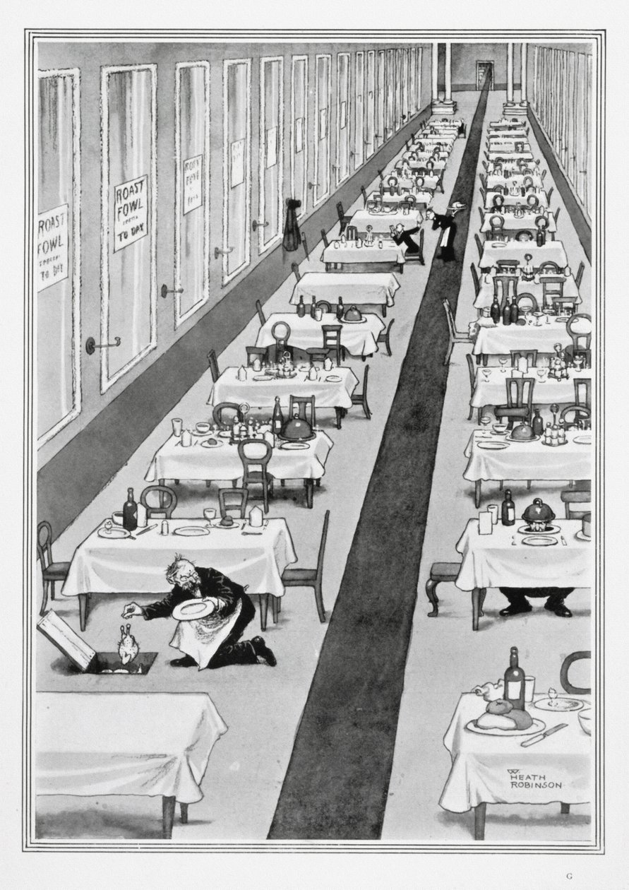 Assado hoje, de algumas fotos de guerra, 1915 (impressão) de William Heath Robinson