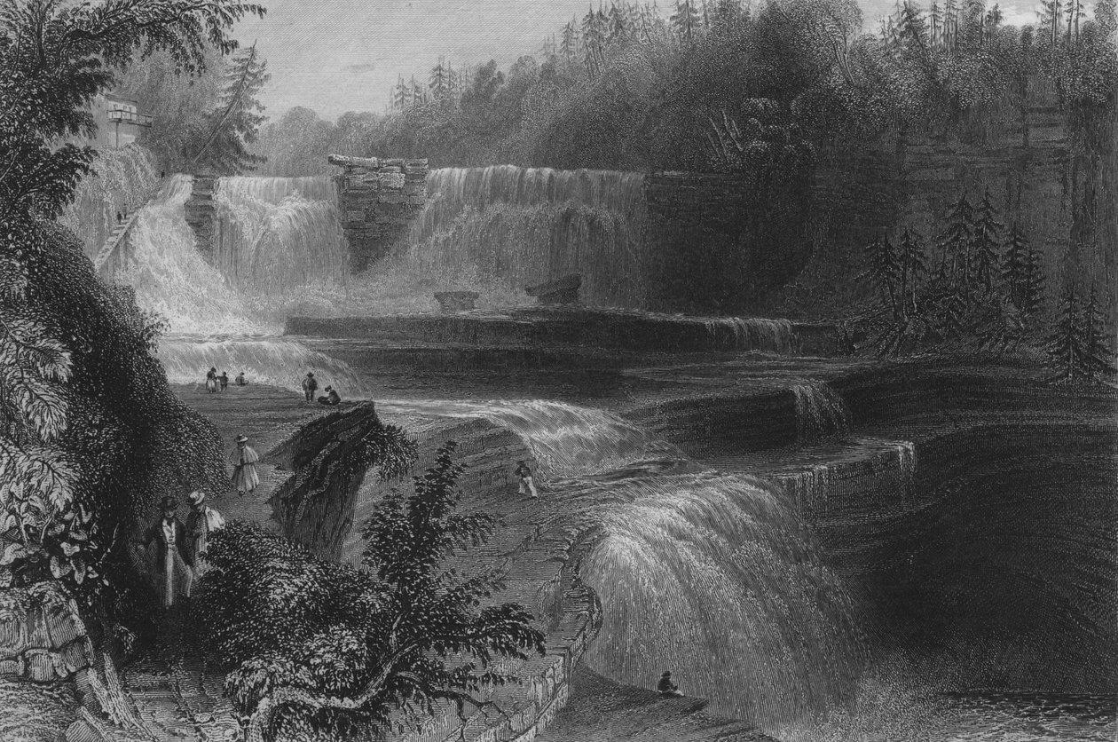 Trenton High Falls, 1838 de William Henry Bartlett