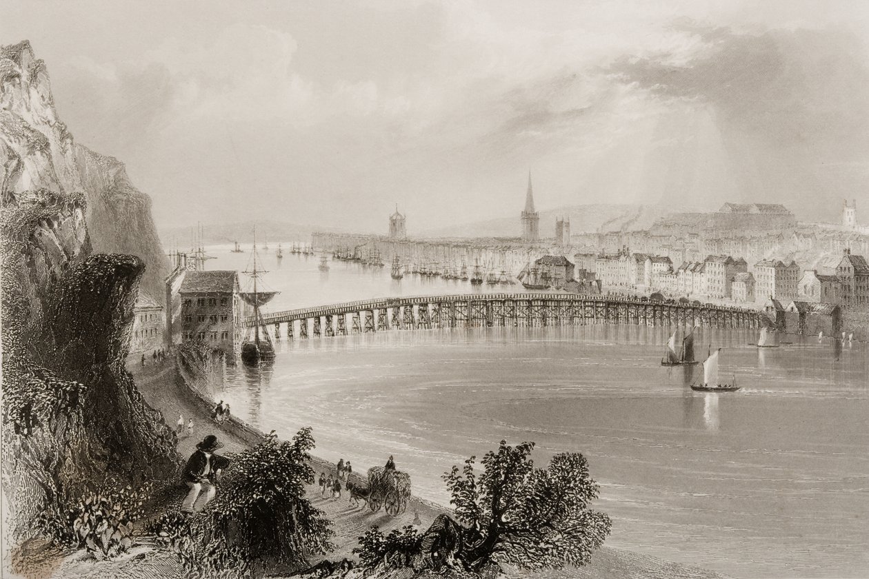Waterford, Irlanda, de "Cenário e Antiguidades da Irlanda" por George Virtue, de 1860 de William Henry Bartlett