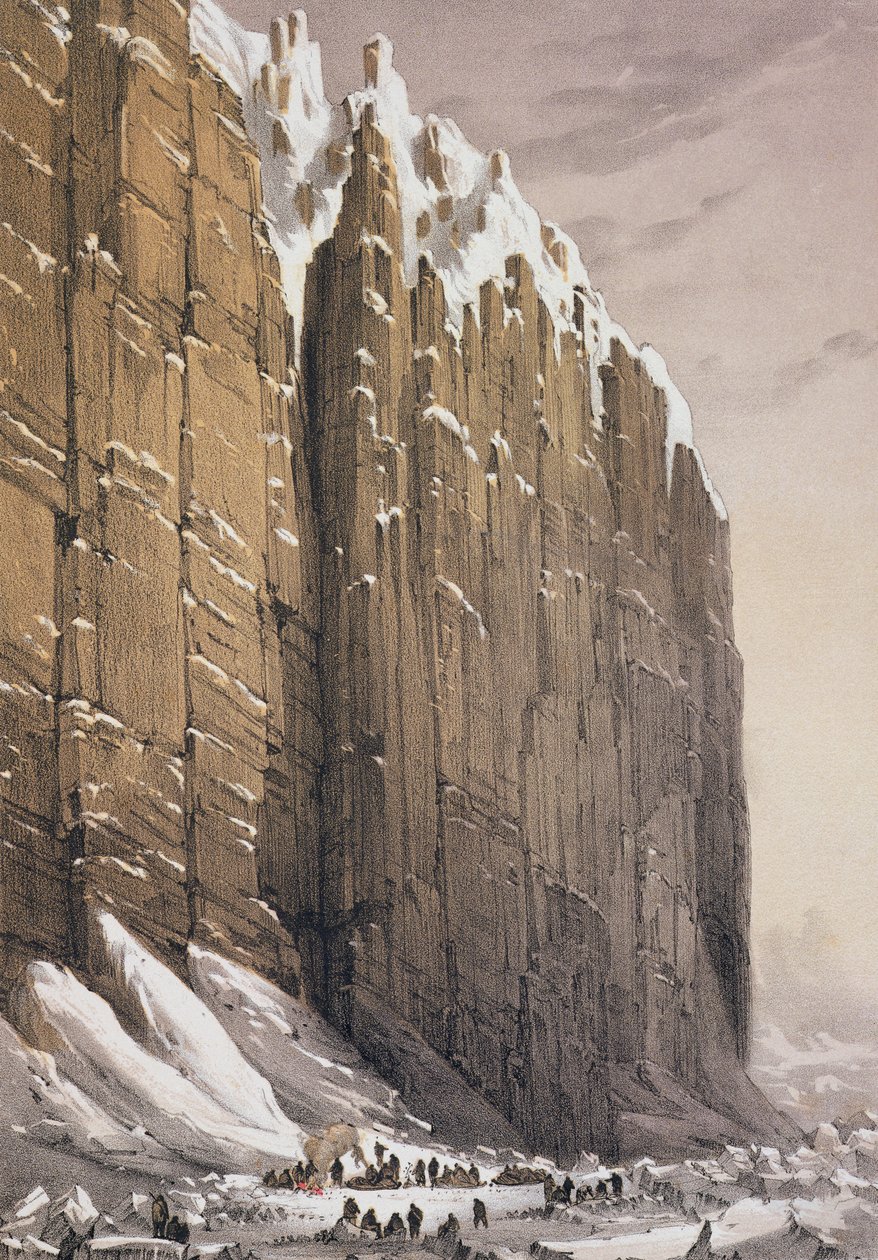 O Bivouac, Cape Seppings, de &39;Dez Visões Coloridas tiradas durante a Expedição Ártica da Empresa de Navios de Sua Majestade e Investigador sob o Comando do Capitão Sir James C. Ross&39;, gravada por de William Henry Browne