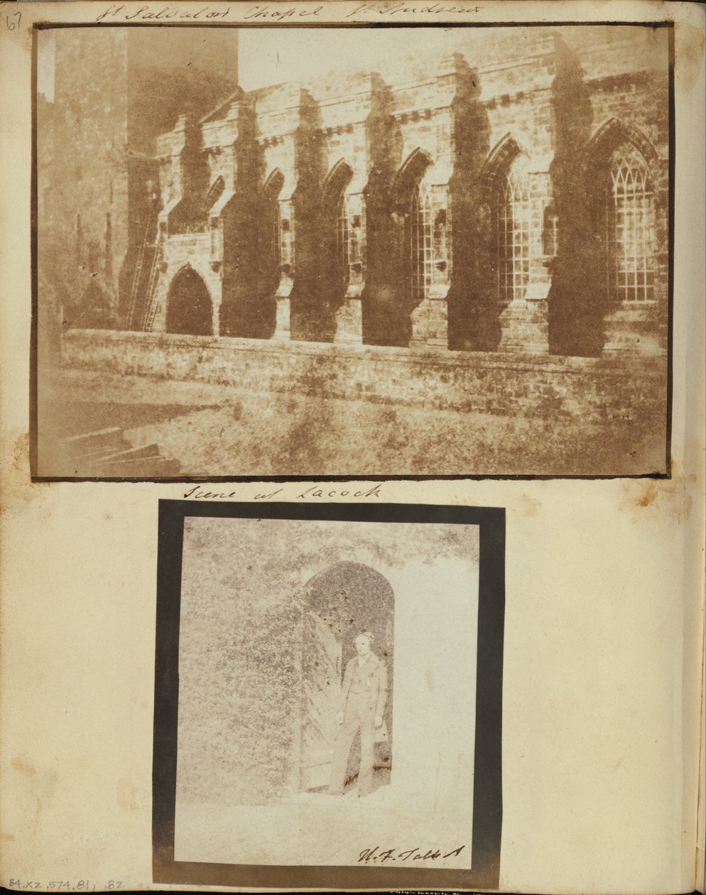 Um, posição homem, em, um, entrada, em, Lacock, abadia de William Henry Fox Talbot