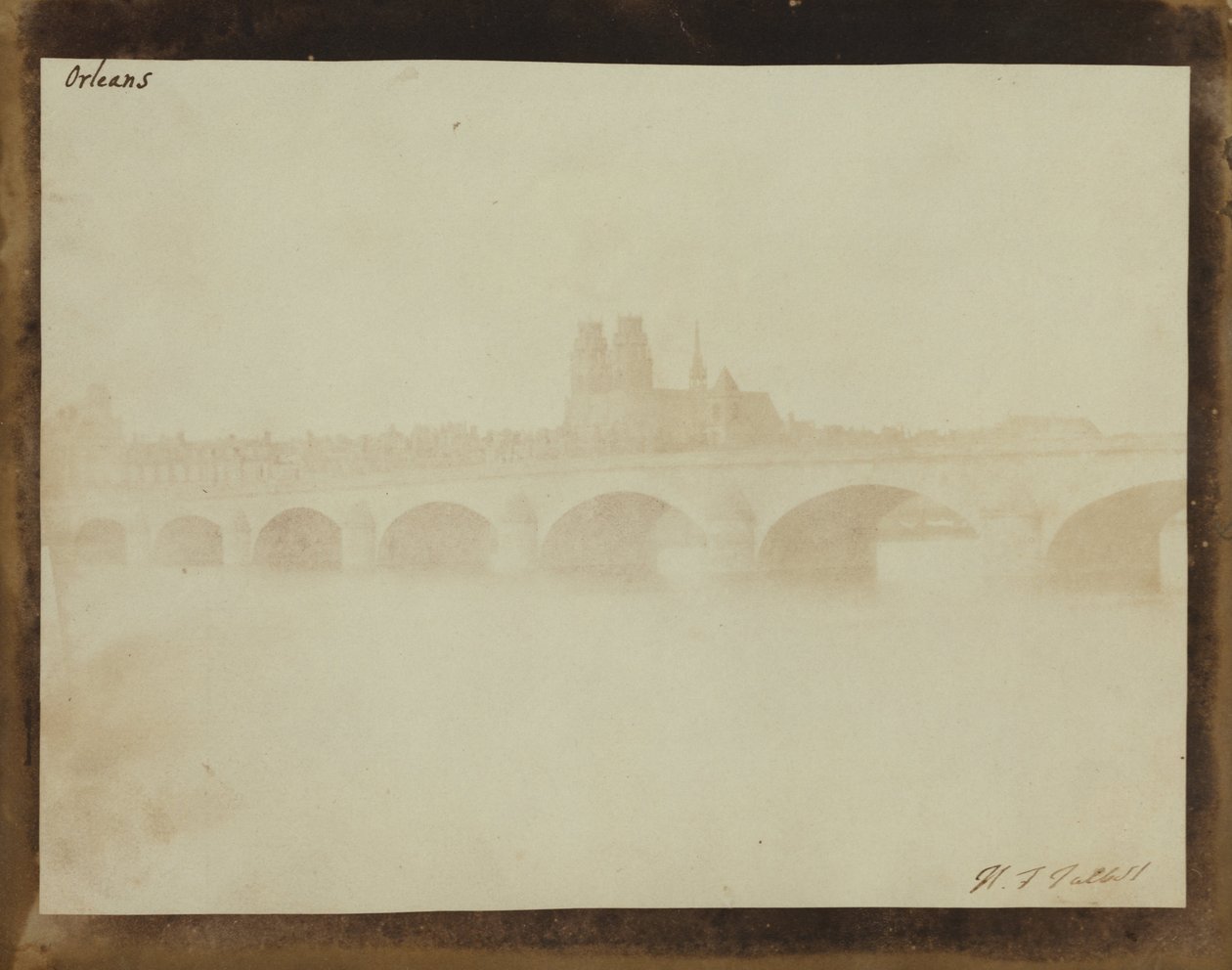 A ponte de Orleans, da margem sul do Loire. de William Henry Fox Talbot